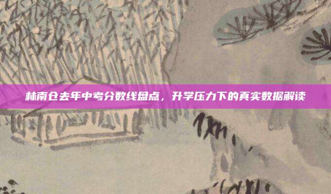 林南仓去年中考分数线盘点，升学压力下的真实数据解读