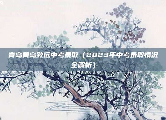 青岛黄岛致远中考录取（2023年中考录取情况全解析）