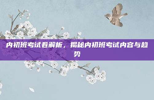 内初班考试卷解析，揭秘内初班考试内容与趋势
