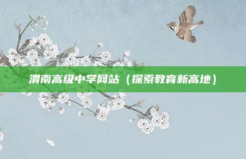 渭南高级中学网站（探索教育新高地）