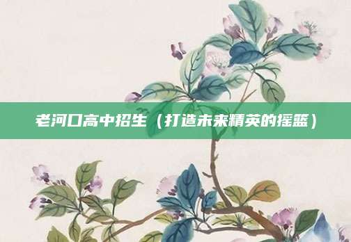 老河口高中招生（打造未来精英的摇篮）