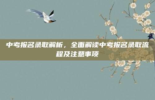 中考报名录取解析，全面解读中考报名录取流程及注意事项