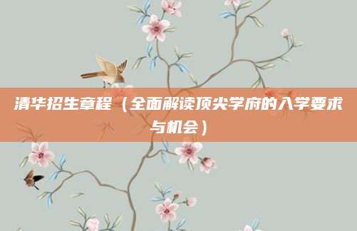 清华招生章程（全面解读顶尖学府的入学要求与机会）