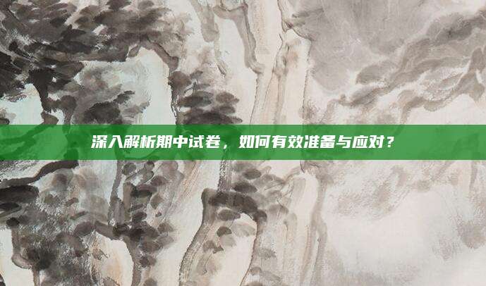 深入解析期中试卷，如何有效准备与应对？