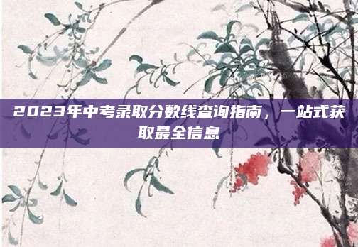 2023年中考录取分数线查询指南，一站式获取最全信息