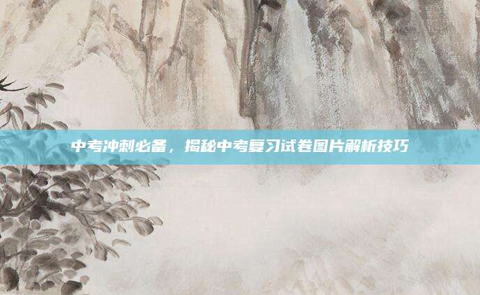 中考冲刺必备，揭秘中考复习试卷图片解析技巧