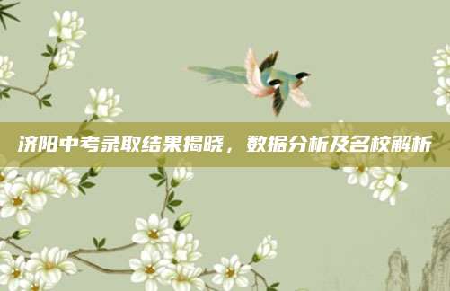 济阳中考录取结果揭晓，数据分析及名校解析