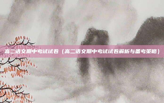 高二语文期中考试试卷（高二语文期中考试试卷解析与备考策略）