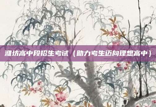潍坊高中段招生考试（助力考生迈向理想高中）