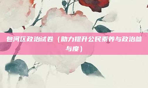 包河区政治试卷（助力提升公民素养与政治参与度）