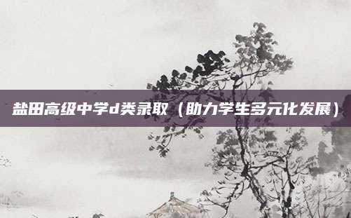 盐田高级中学d类录取（助力学生多元化发展）