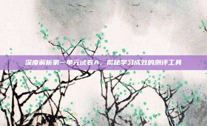 深度解析第一单元试卷A，揭秘学习成效的测评工具