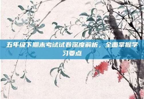 五年级下期末考试试卷深度解析，全面掌握学习要点