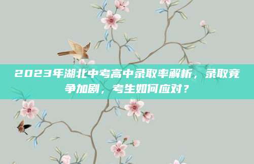 2023年湖北中考高中录取率解析，录取竞争加剧，考生如何应对？
