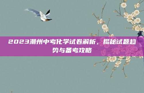 2023潮州中考化学试卷解析，揭秘试题趋势与备考攻略