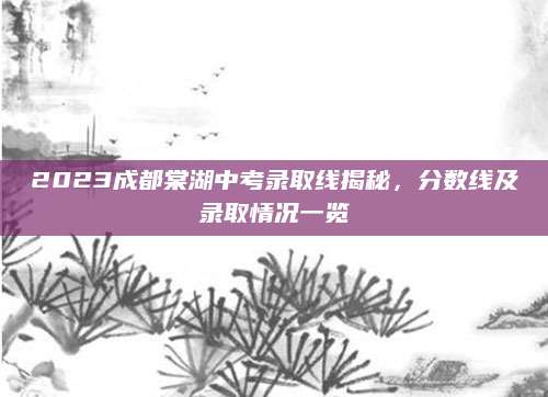 2023成都棠湖中考录取线揭秘，分数线及录取情况一览