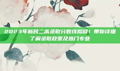 2023年新民二高录取分数线揭晓！带你详细了解录取政策及热门专业