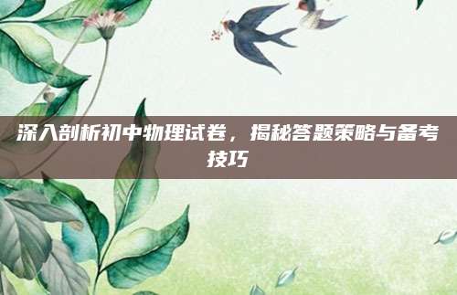 深入剖析初中物理试卷，揭秘答题策略与备考技巧
