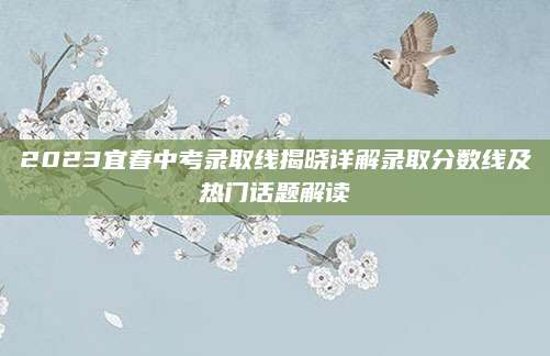 2023宜春中考录取线揭晓详解录取分数线及热门话题解读