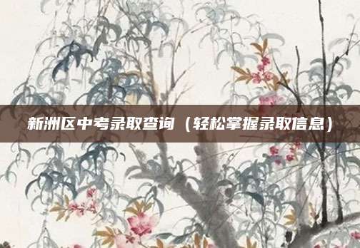 新洲区中考录取查询（轻松掌握录取信息）