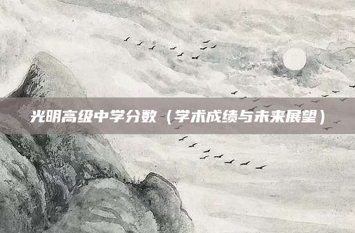 光明高级中学分数（学术成绩与未来展望）