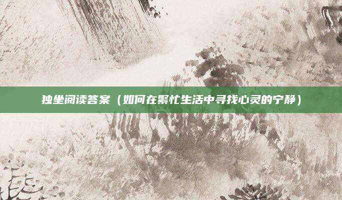 独坐阅读答案（如何在繁忙生活中寻找心灵的宁静）