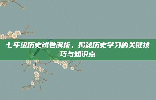 七年级历史试卷解析，揭秘历史学习的关键技巧与知识点
