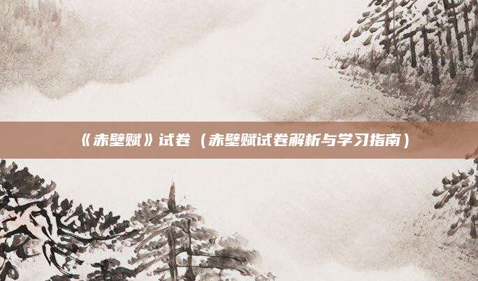 《赤壁赋》试卷（赤壁赋试卷解析与学习指南）