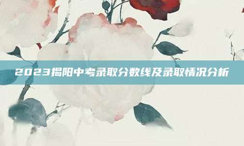 2023揭阳中考录取分数线及录取情况分析