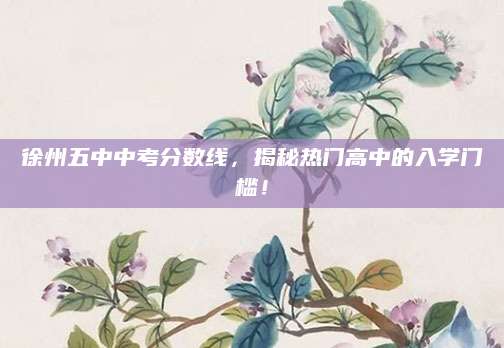 徐州五中中考分数线，揭秘热门高中的入学门槛！