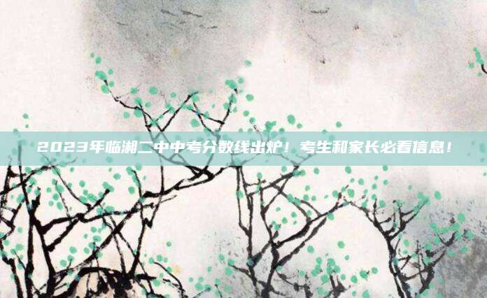 2023年临湘二中中考分数线出炉！考生和家长必看信息！