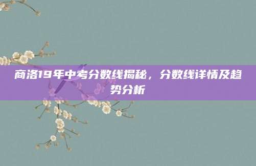 商洛19年中考分数线揭秘，分数线详情及趋势分析
