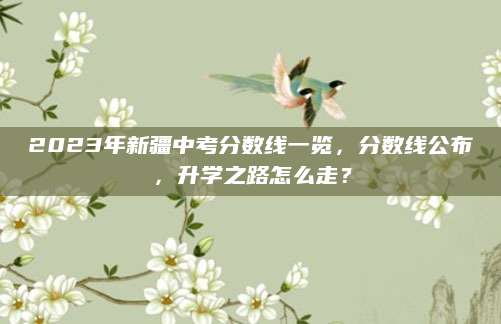 2023年新疆中考分数线一览，分数线公布，升学之路怎么走？