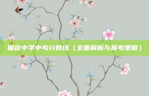 保定中学中考分数线（全面解析与报考策略）