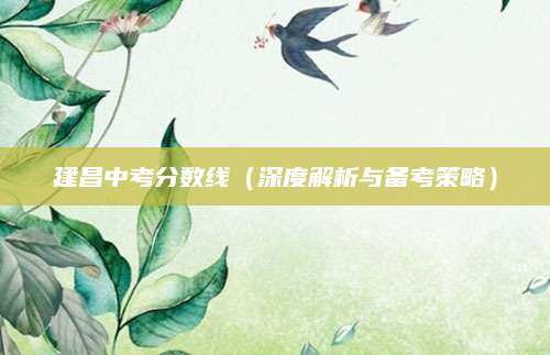 建昌中考分数线（深度解析与备考策略）