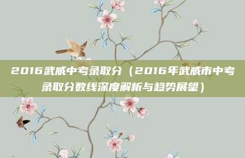 2016武威中考录取分（2016年武威市中考录取分数线深度解析与趋势展望）