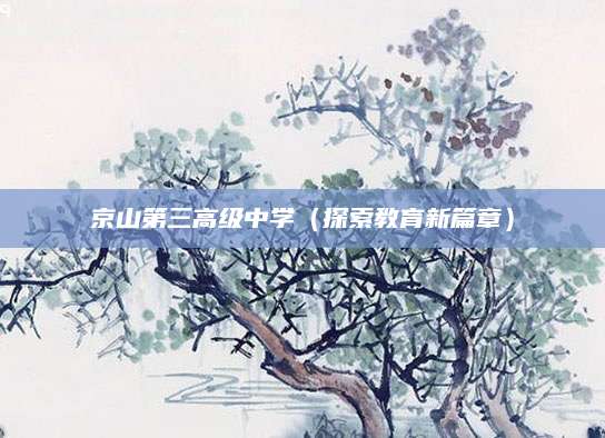 京山第三高级中学（探索教育新篇章）
