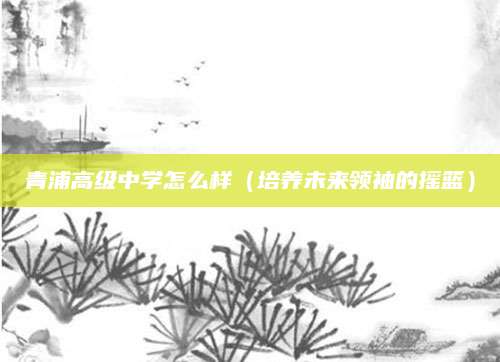 青浦高级中学怎么样（培养未来领袖的摇篮）