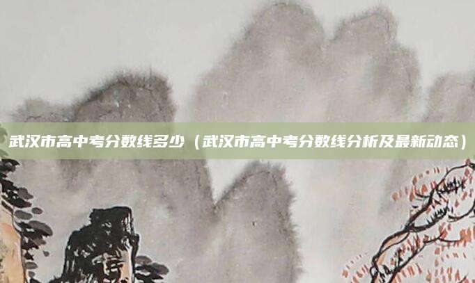 武汉市高中考分数线多少（武汉市高中考分数线分析及最新动态）