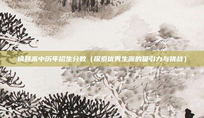 横县高中历年招生分数（探索优秀生源的吸引力与挑战）