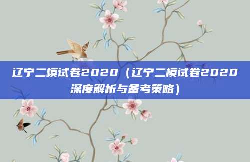 辽宁二模试卷2020（辽宁二模试卷2020深度解析与备考策略）