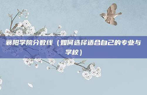 襄阳学院分数线（如何选择适合自己的专业与学校）