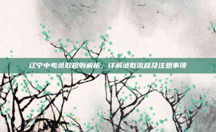 辽宁中考录取规则解析，详解录取流程及注意事项