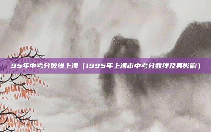 95年中考分数线上海（1995年上海市中考分数线及其影响）