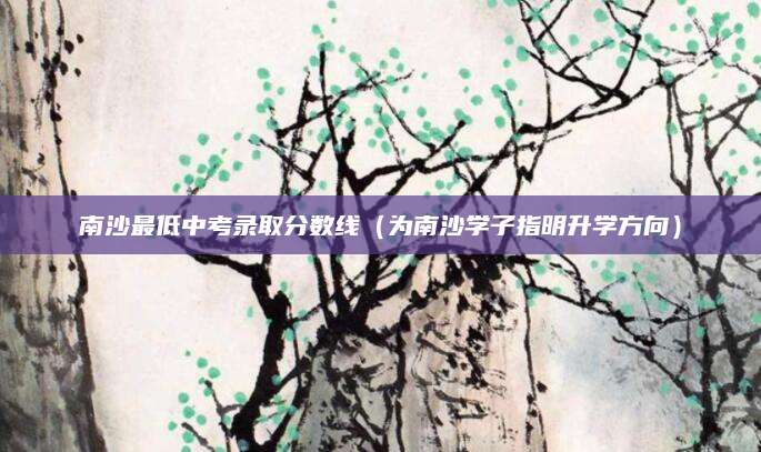 南沙最低中考录取分数线（为南沙学子指明升学方向）