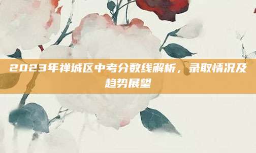 2023年禅城区中考分数线解析，录取情况及趋势展望