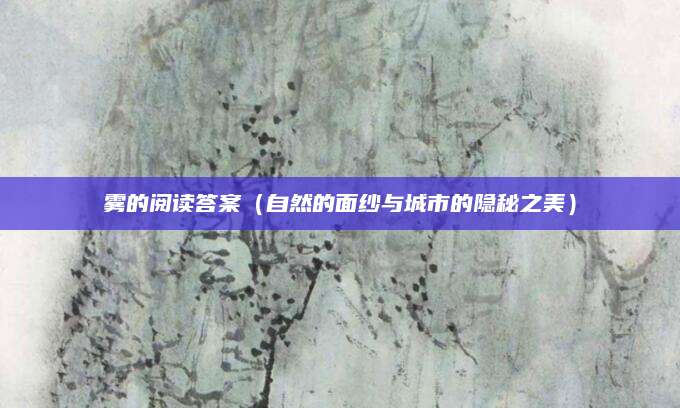 雾的阅读答案（自然的面纱与城市的隐秘之美）