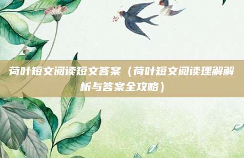 荷叶短文阅读短文答案（荷叶短文阅读理解解析与答案全攻略）