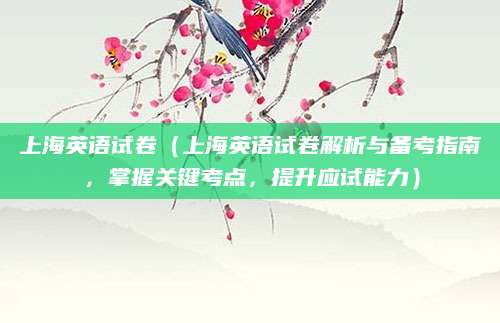 上海英语试卷（上海英语试卷解析与备考指南，掌握关键考点，提升应试能力）