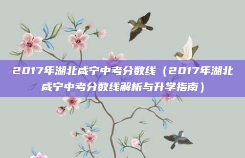 2017年湖北咸宁中考分数线（2017年湖北咸宁中考分数线解析与升学指南）